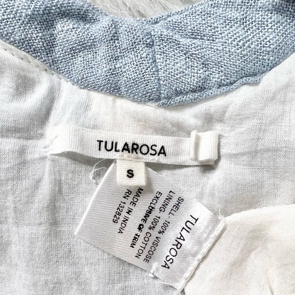 Tularosa Revolve Blue Checkered Plaid Pom Pom Halter Tie Neck Backless Dress - Picture 12 of 14